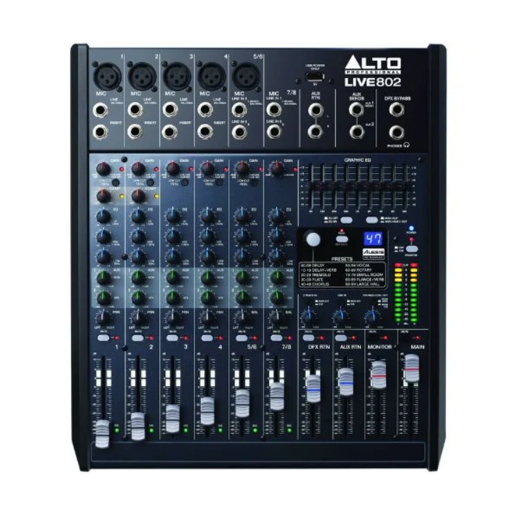 תמונת מוצר להשכרת מיקסר Live 802 Alto חייגו 051-599-8856